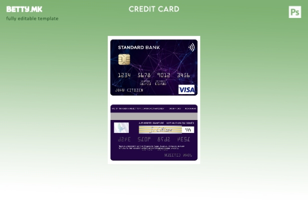 Модерен стил Шаблон за виза картичка на Ангола Стандард банка