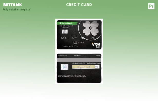 Модерен стил Шаблон за виза картичка на централната банка на САД