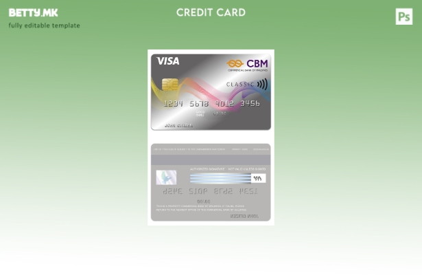 Модерен стил Шаблон за виза кредитна картичка Малдиви Комерцијална банка на Малд