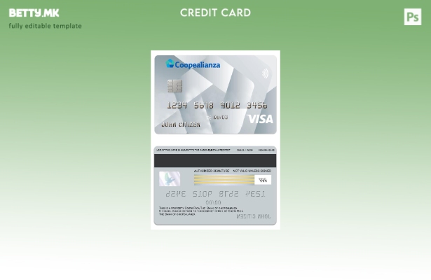 Модерен стил Шаблон за виза платина картичка Костарика Coopealianza