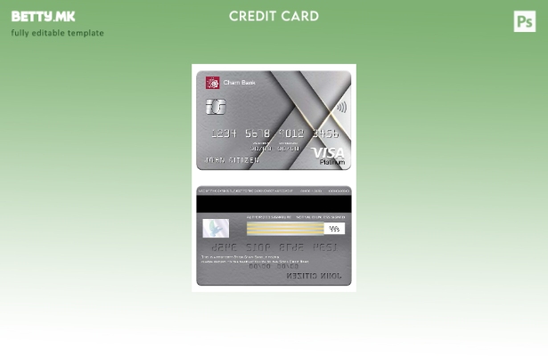 Модерен стил Шаблон за виза платина картичка Сирија Чам банка