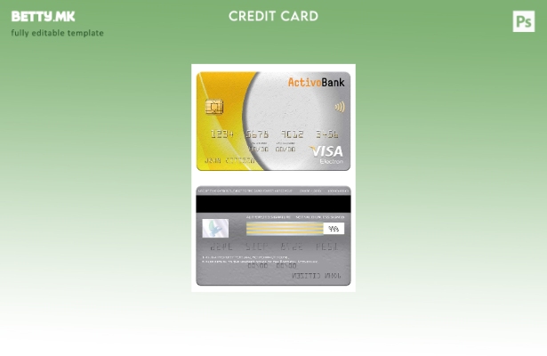 Модерен стил Шаблон за електронска картичка за виза на Португалија Activobank