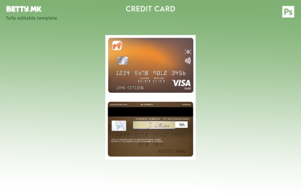 Модерен стил Шаблон за златна виза за банка на Грузија Грузија