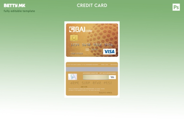 Модерен стил Шаблон за златна кредитна виза на банката Ангола Баи