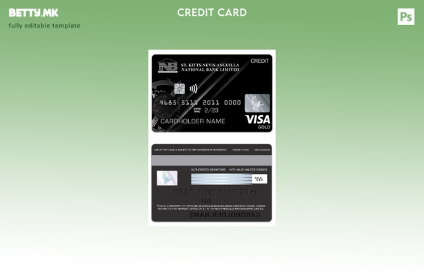 Модерен стил Шаблон за златна кредитна картичка за виза на Народната банка на Се