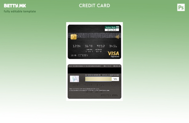 Модерен стил Шаблон за картичка за потпис на банка за виза во Шри Ланка Амана