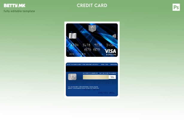 Модерен стил Шаблон за картичка за потпис на банка за виза на САД во САД