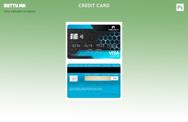 Модерен стил Шаблон за картичка за потпис на банката на САД Сатон