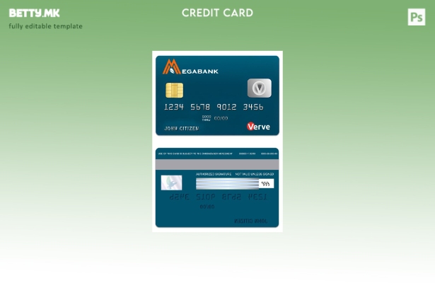 Модерен стил Шаблон за картичка Gambia MegaBank Verve