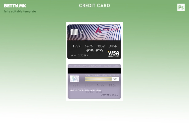 Модерен стил Шаблон за картички за потпис на банка за виза на оската на Индија