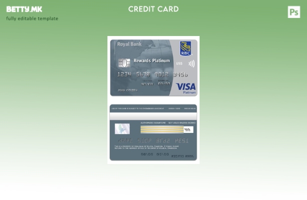 Модерен стил Шаблон за картички со виза на Кралската банка на Барбадос