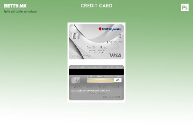 Модерен стил Шаблон за картички со виза на банката на Израел Банка Хапоалим