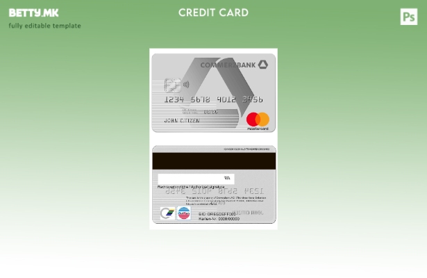 Модерен стил Шаблон за кредитна картичка Германија Commerzbank