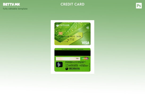 Модерен стил Шаблон за кредитна картичка за виза Русија Сбербанк