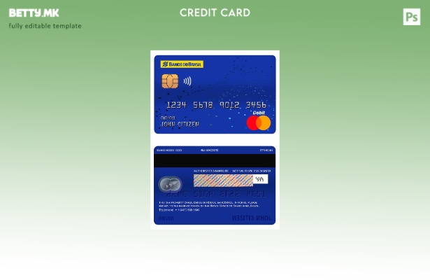 Модерен стил Шаблон за мастер дебитна картичка Бразил Banco do Brasil bank