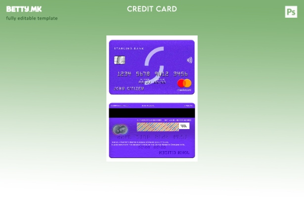 Модерен стил Шаблон за мастер карта на банката Старлинг на Обединетото Кралство