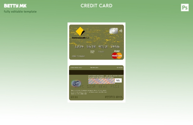 Модерен стил Шаблон за мастер картичка на австралиската банка Комонвелт