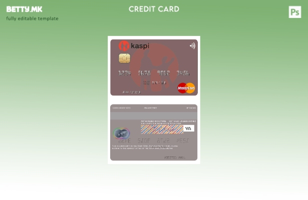 Модерен стил Шаблон за мастер картички Казахстан Каспи банка