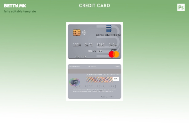 Модерен стил Шаблон за мастер картички Сан Марино Банка ди Сан Марино