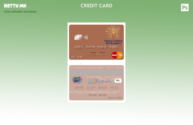 Модерен стил Шаблон за мастер картички Сао Томе и Принципе Банко Еквадор