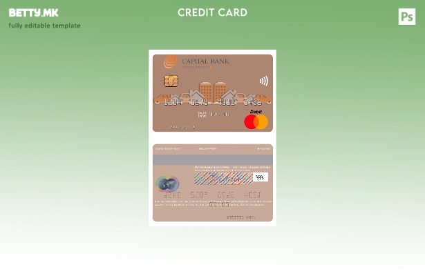 Модерен стил Шаблон за мастер картички Северна Македонија Капитал Банка АД Скопј