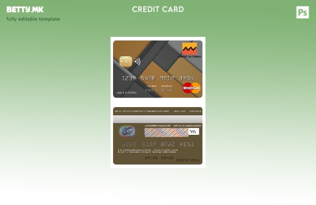 Модерен стил Шаблон за мастер картички за кредитна банка на Конго