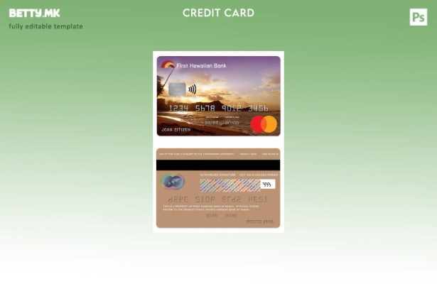 Модерен стил Шаблон за мастер картички за кредитни картички на Хаваи наследство
