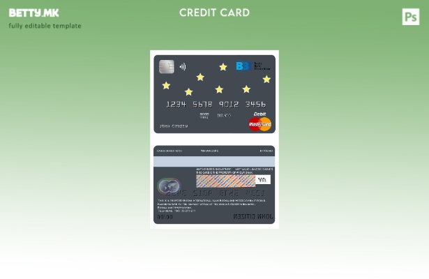 Модерен стил Шаблон за мастер картички на Босна и Херцеговина Меѓународната банк