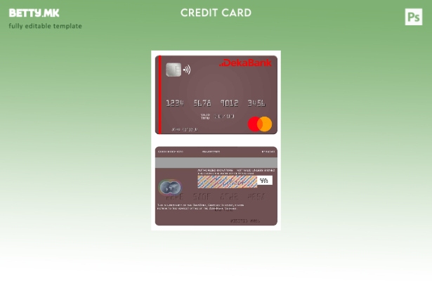 Модерен стил Шаблон за мастер картички на Германија Дека банка