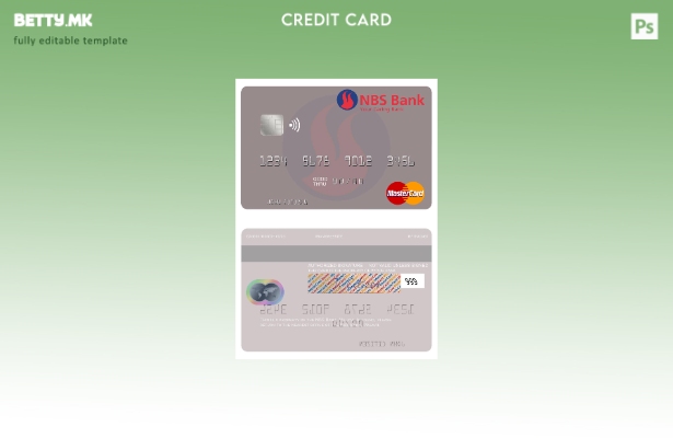 Модерен стил Шаблон за мастер картички на Малави NBS Bank
