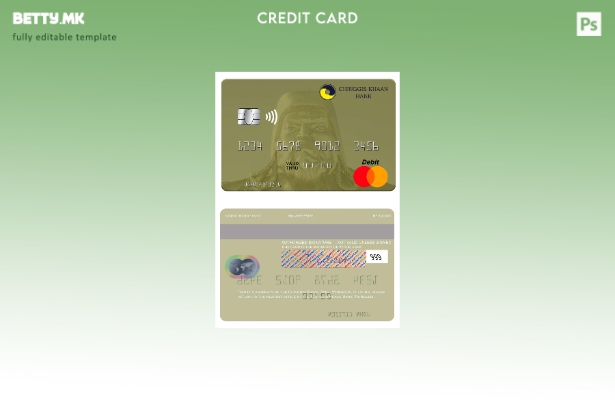 Модерен стил Шаблон за мастер картички на Монголија Chinggis Khaan Bank