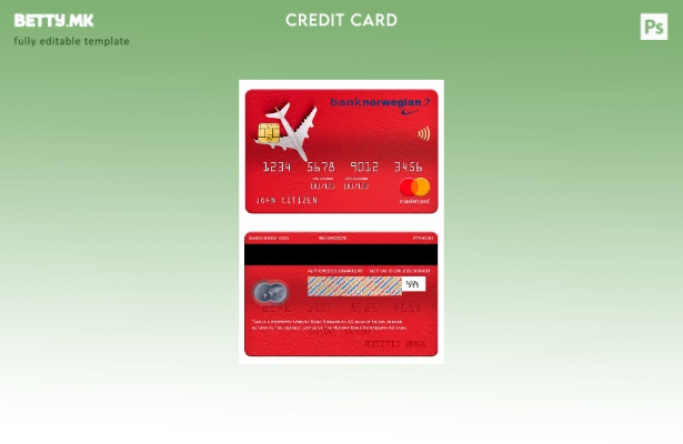 Модерен стил Шаблон за мастер картички на Норвешка банка Норвешка AS банка