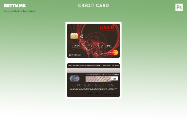 Модерен стил Шаблон за мастер картички на Обединетата банка Африка на Буркина Фа