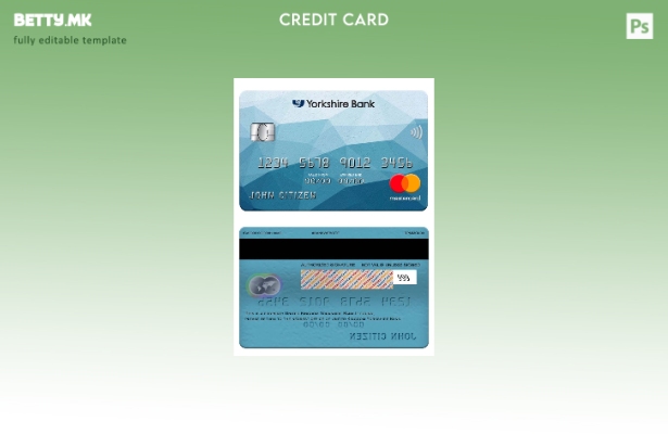 Модерен стил Шаблон за мастер картички на Обединетото Кралство Јоркшир банка
