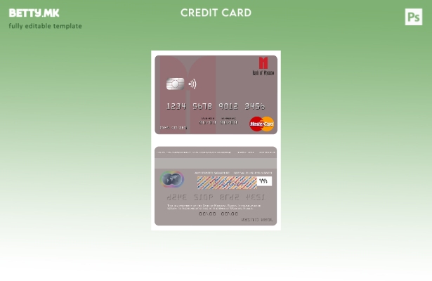 Модерен стил Шаблон за мастер картички на Руската банка на Москва