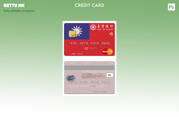 Модерен стил Шаблон за мастер картички на Тајванската банка на Тајван
