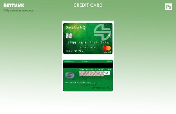 Модерен стил Шаблон за мастер картички на Турција Sekerbank
