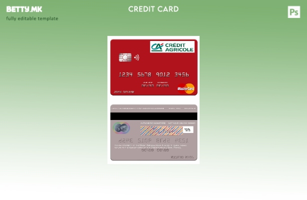Модерен стил Шаблон за мастер картички на Франција Кредит Агрикол Банка