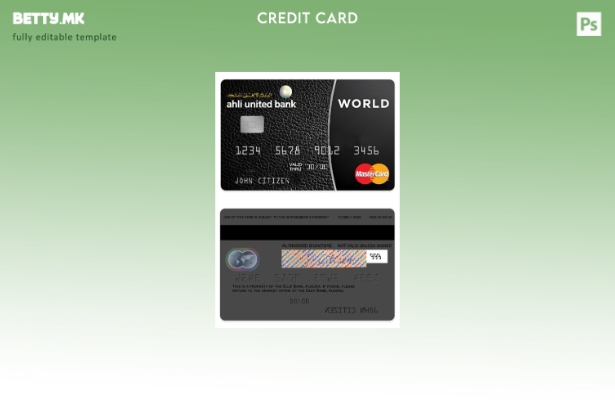 Модерен стил Шаблон за мастер картички на банката Бахреин Ахли Јунајтед