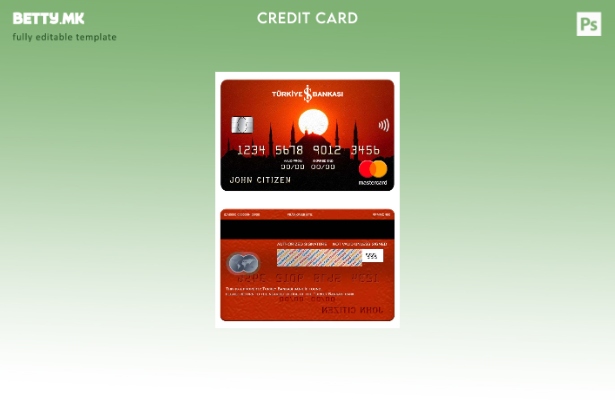 Модерен стил Шаблон за мастер картички на банката Турција Банкаси