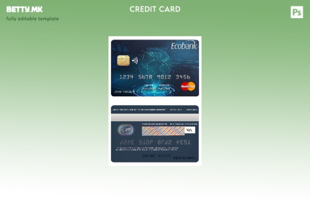 Модерен стил Шаблон за мастер картички на банката Чад Екобанк