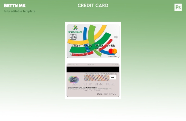Модерен стил Шаблон за мастер картички на банката Barbados First Citizens