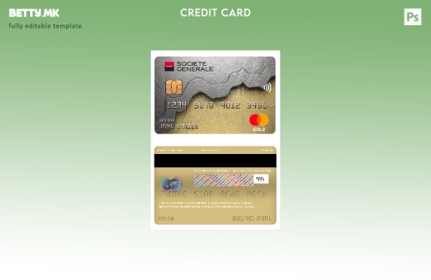 Модерен стил Шаблон за мастер картички на банката France Société Générale
