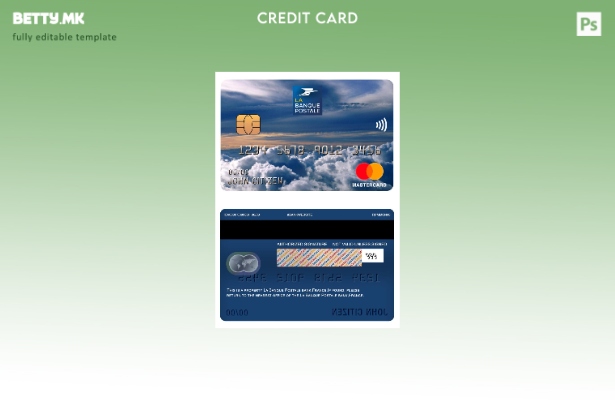 Модерен стил Шаблон за мастер картички на банката France la Banque Postale