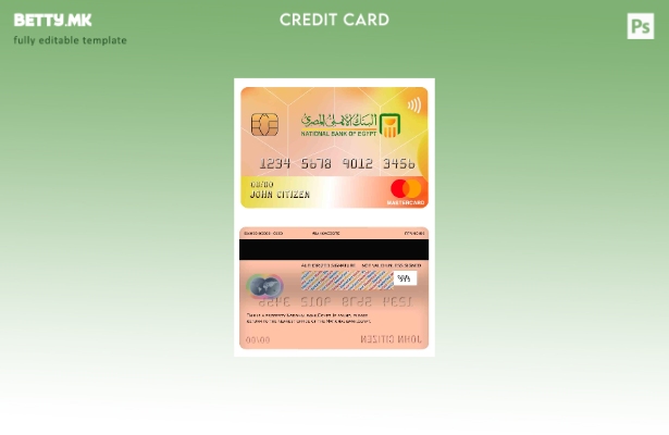 Модерен стил Шаблон за мастер картички на националната банка на Египет