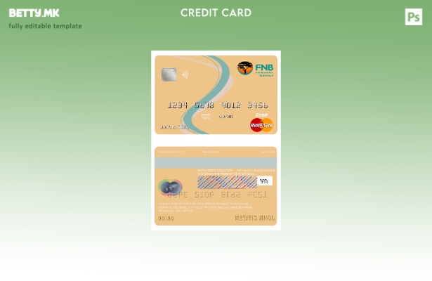 Модерен стил Шаблон за мастер картички на првата национална банка во Боцвана