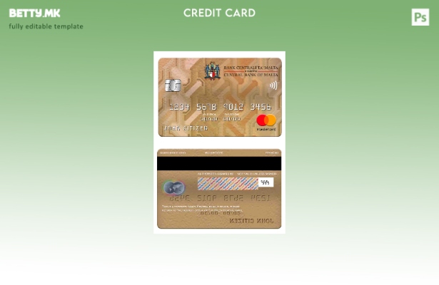 Модерен стил Шаблон за мастер картички на централната банка на Малта