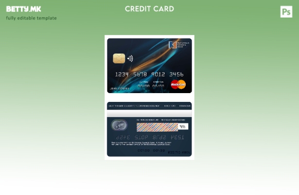 Модерен стил Шаблон за мастер картички на штедилницата во Боцвана