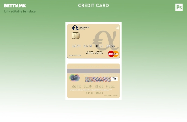 Модерен стил Шаблон за мастер картички на Luxembourg Advanzia Bank