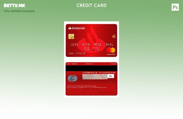 Модерен стил Шаблон за мастер картички на Spain Santander Bank